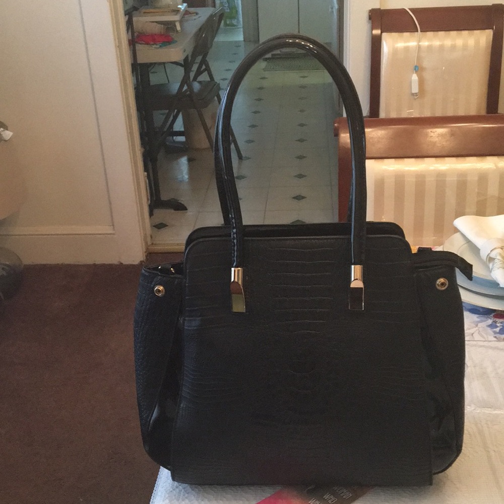 Black croc purse